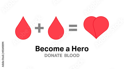 Tablou canvas Become a hero donate blood vector
