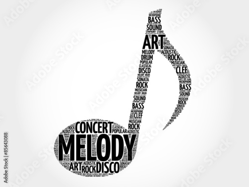 Music note word cloud, melody concept #85643088
