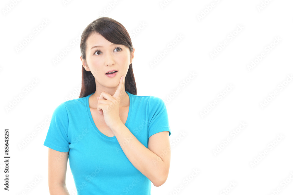 驚いた表情の女性 驚いた表情の女性