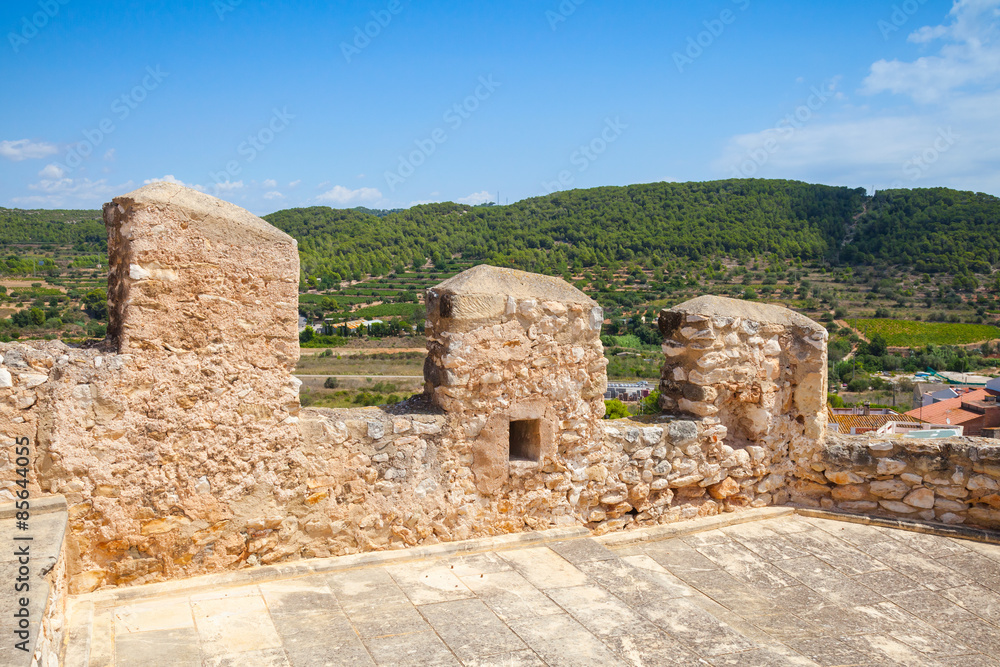 Naklejka premium Medieval stone castle in Calafell, Spain