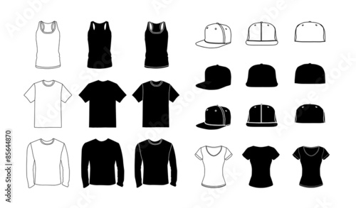 Clothes template silhouette collection