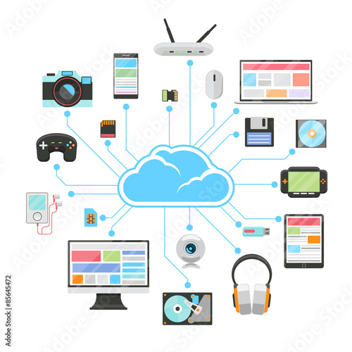 Cloud server and sync of electronic devices