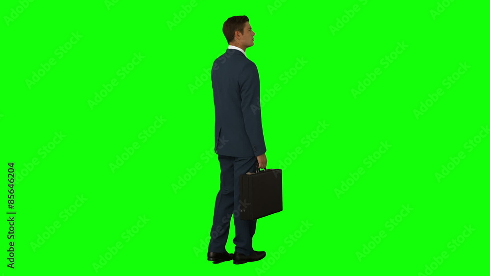 Businessman standing with his briefcase Businessman standing with his briefcase