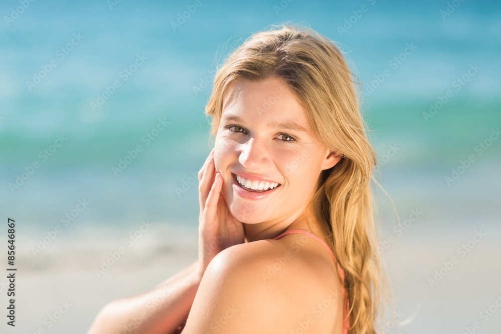 Pretty blonde looking at camera Pretty blonde looking at camera