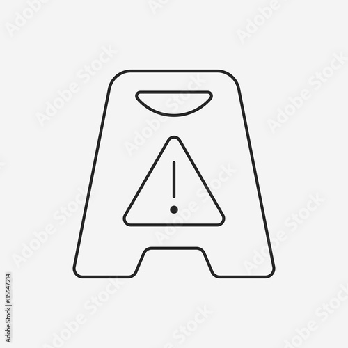 caution wet floor line icon