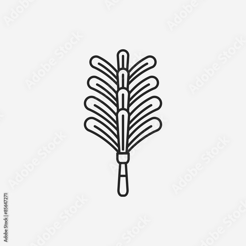 feather duster line icon