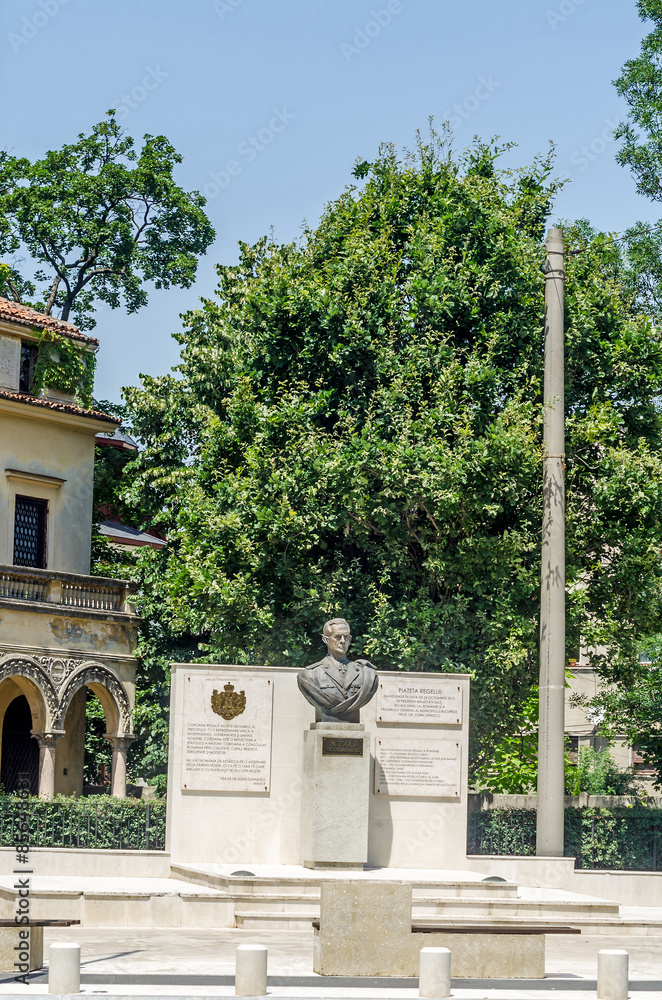 The statue of King Michael I of Romania build in 2012.