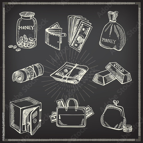 Money icon sketch design.