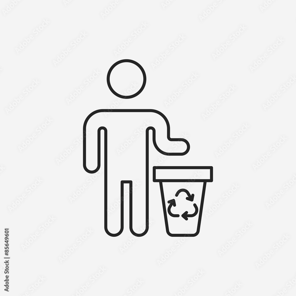 Environmental protection concept recycled garbage line icon Environmental protection concept recycled garbage line icon
