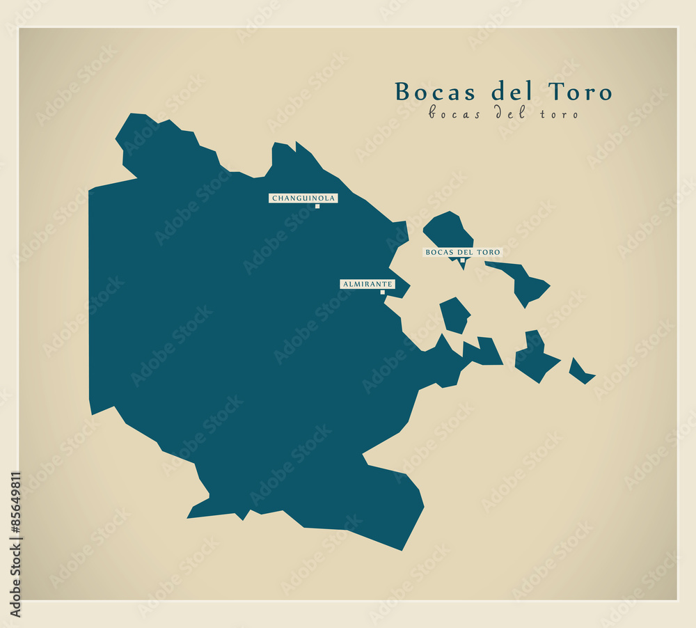 Modern Map - Bocas del Toro PA