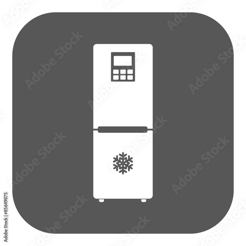 The icebox icon. Fridge and refrigerator symbol. Flat