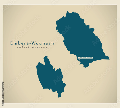 Modern Map - Embera Wounaan PA photo