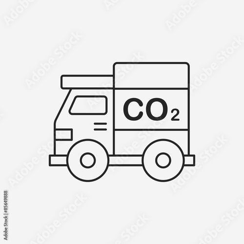 Environmental protection concept green car line icon