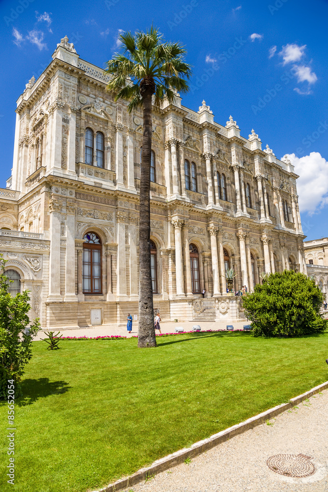 Istanbul, Turkey. Scenic fragment of the facade of Dolmabahce Palace