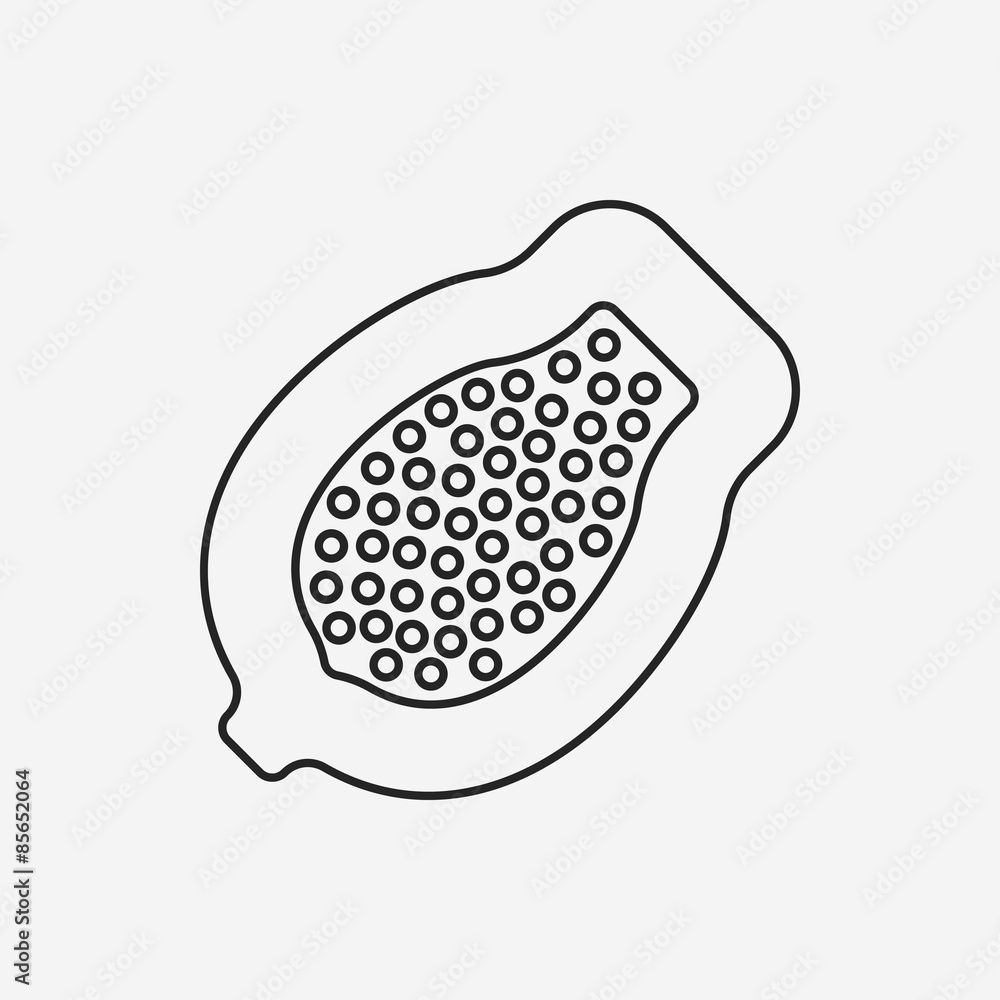 fruits papaya line icon fruits papaya line icon