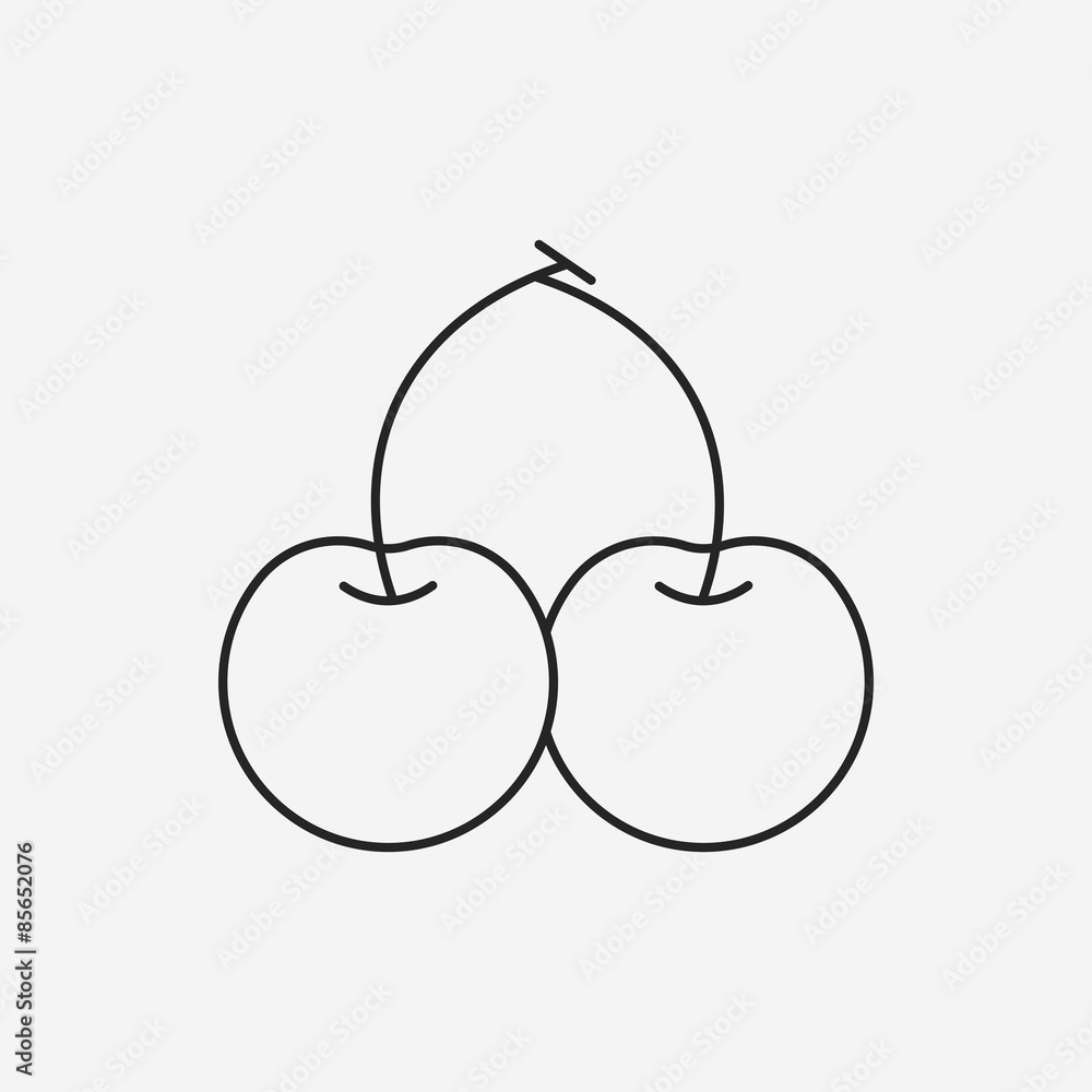 Obraz premium fruits cherry line icon