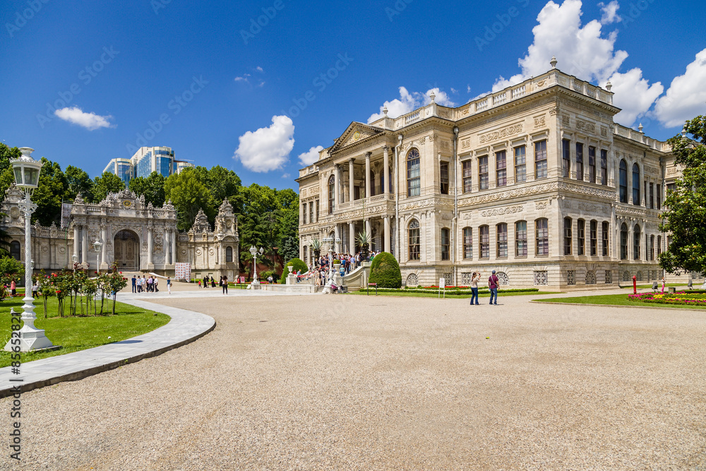 Istanbul, Turkey. The main entrance of Dolmabahce Palace and the North Gate