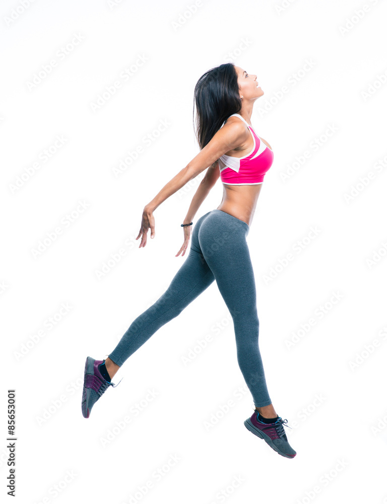 Fitness woman jumping