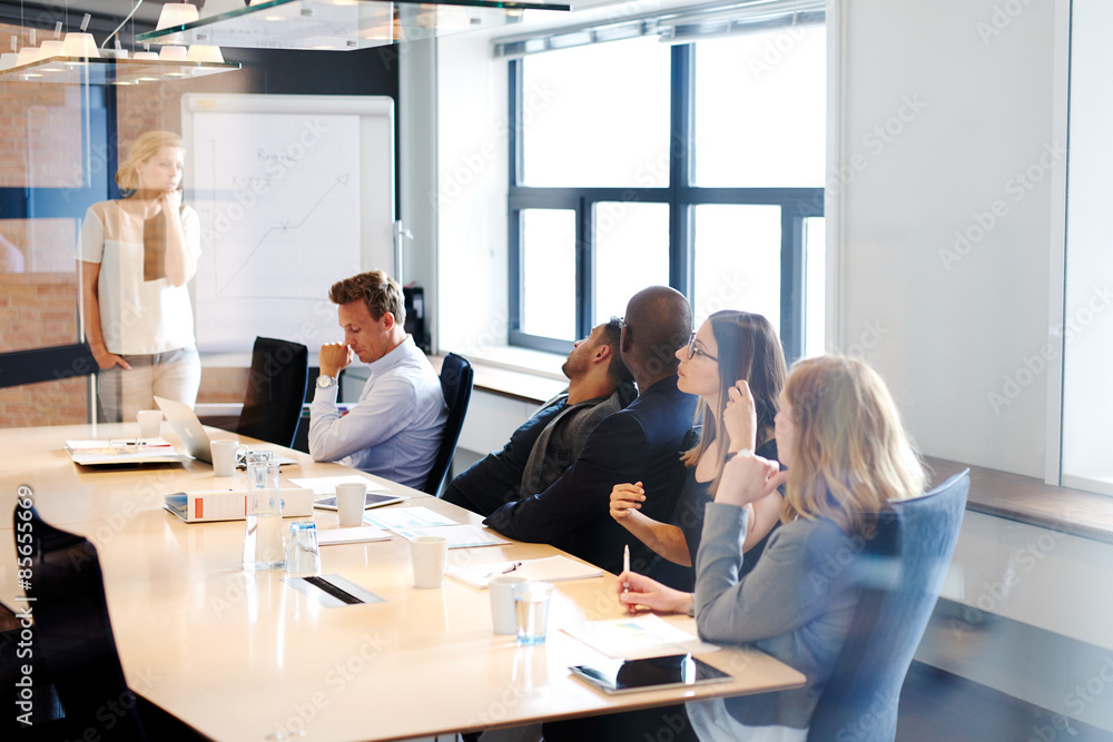 © Flamingo Images - Female white executive leading a meeting