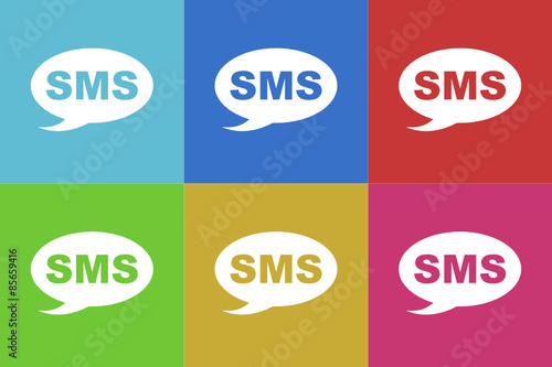 sms flat vector icons  original modern design for web and mobile app
