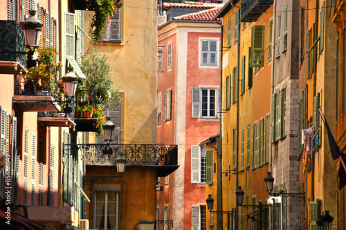 Old town architecture of Nice on French Riviera photo
