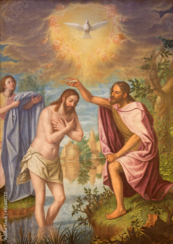 Granada - Baptism of Christ painting in Monasterio de la Cartuja Fototapet