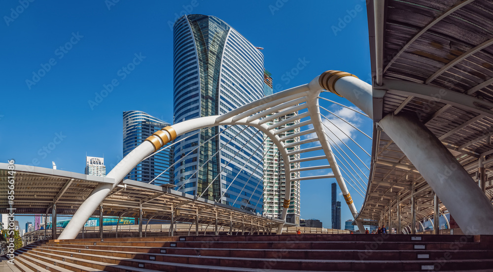 Naklejka premium Panoramas , Building style modern ,business area in city of bangkok