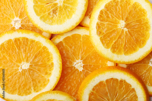stack of citrus fruits slices. Oranges.