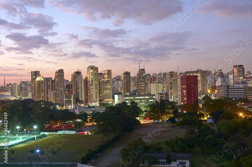 Sao Paulo city at nightfall  Brazil