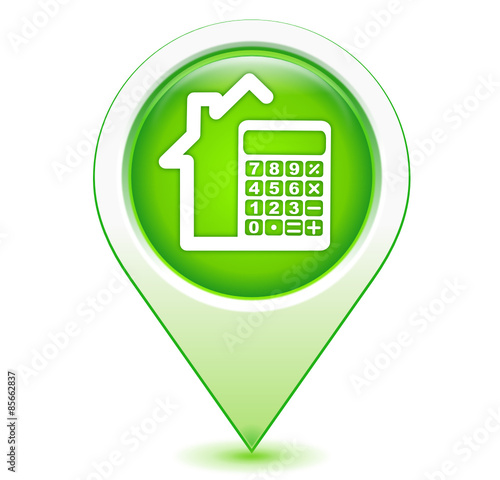 simulateur crédit immobilier sur marqueur géolocalisation vert