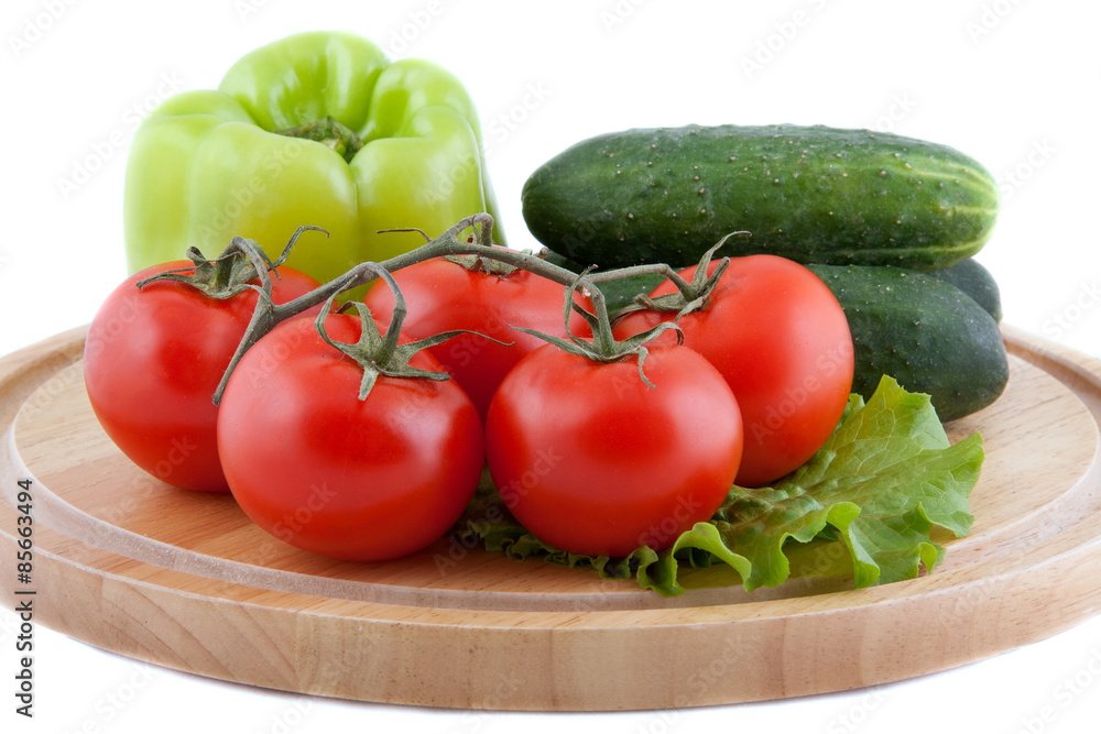 Fresh vegetables on a chopping board