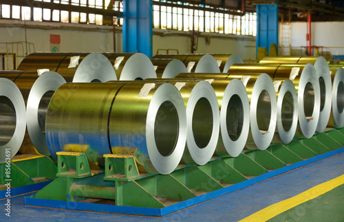 Obraz na płótnie Coiled steel sheets w salonie