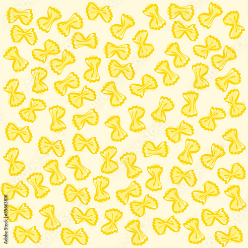 Yellow farfalle pattern Italian pasta. Vector © skifproduction
