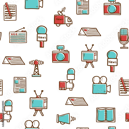 Seamless hand drawn journalism background