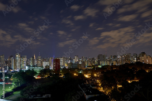 Sao Paulo city at night, building in ibirapuera Brazil