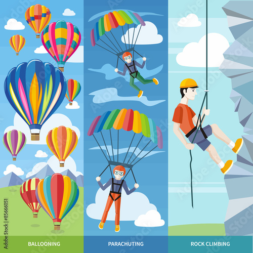 Parachuting, Ballooning and Rock Climbing