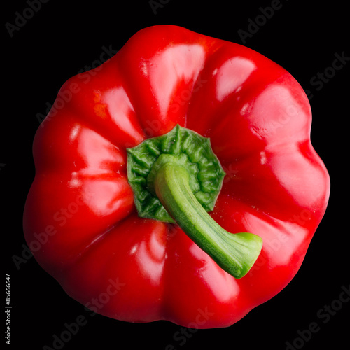 Close-up of red bell pepper section.