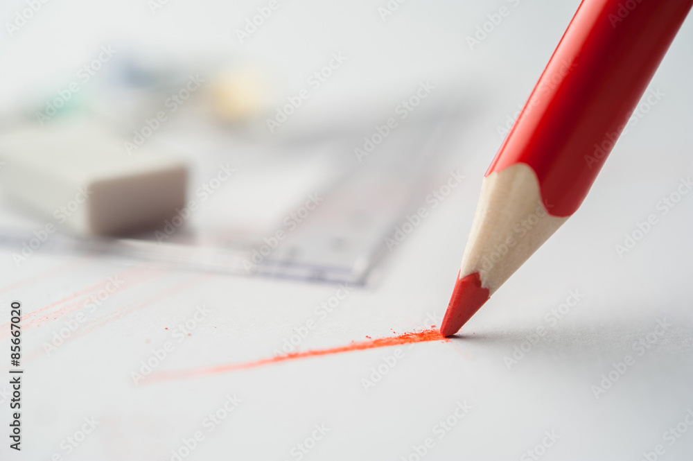 Red pencil. Red pencil.