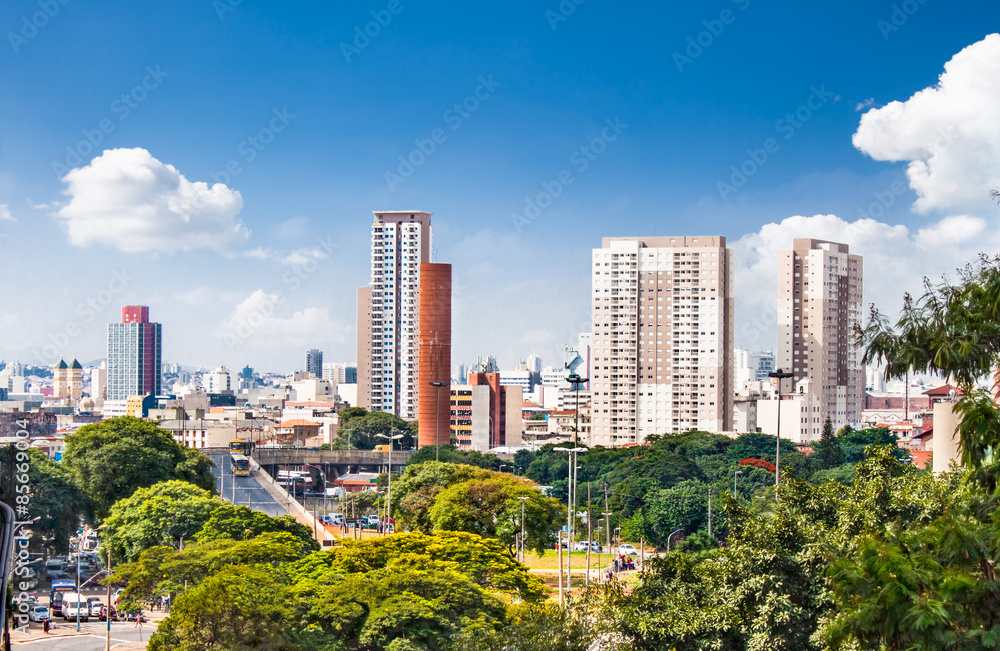 Panoramic view of San Paolo on suny day, Brazil.