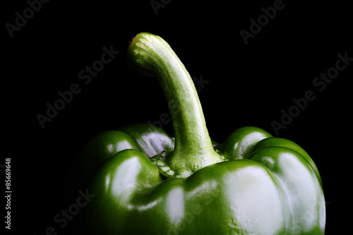 Close-up of green  bell pepper section.