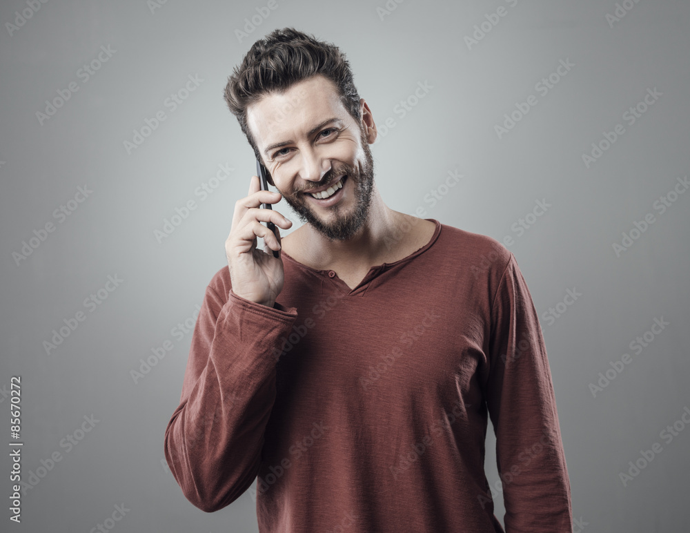 Young man having a phone call Young man having a phone call