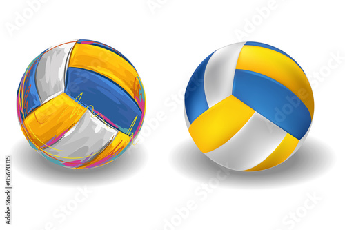 Volleyball Isolated on white Background.
All elements are in separate layers and grouped.