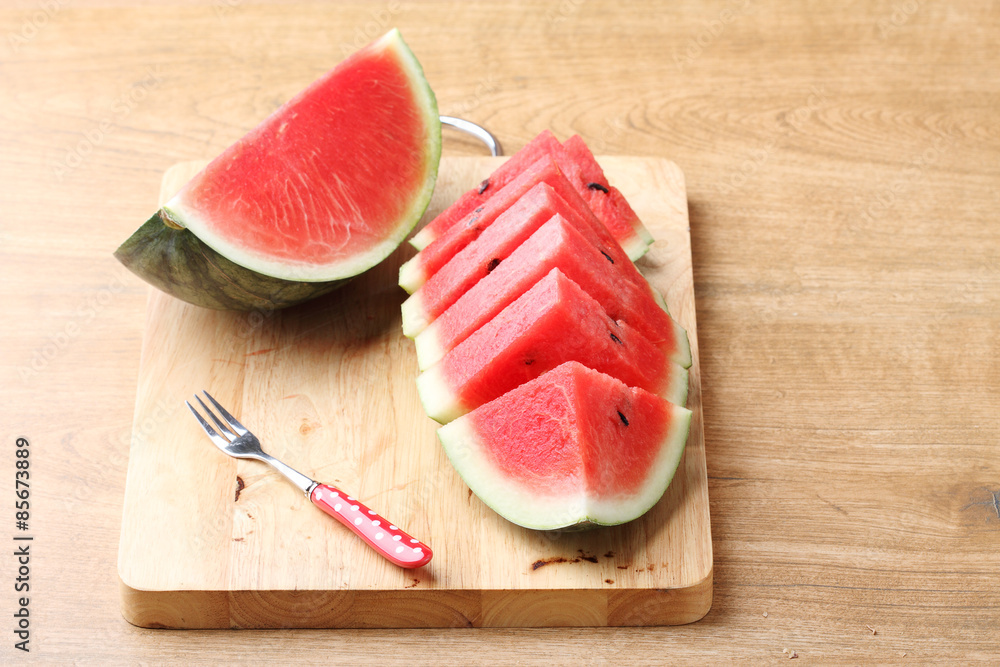 fresh watermelon on wooden background