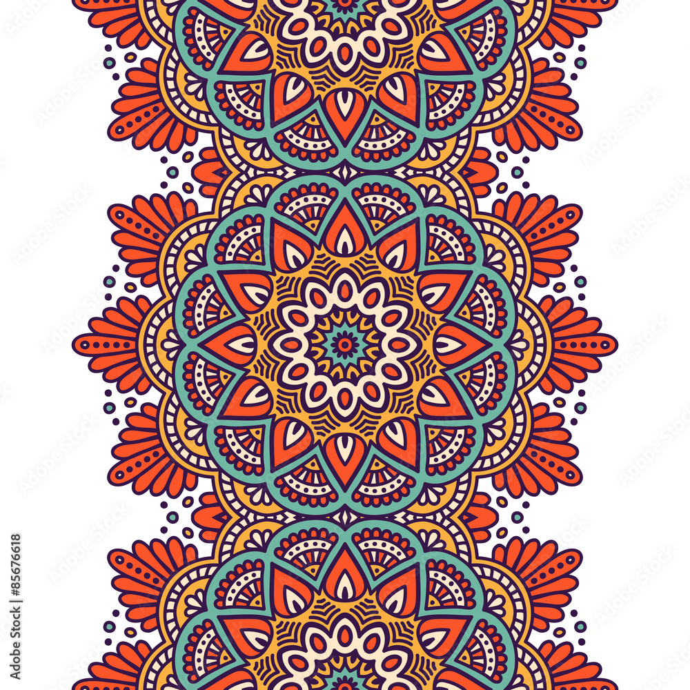 Ethnic floral seamless pattern