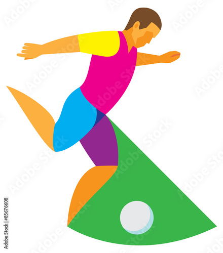 Football forward. kick
