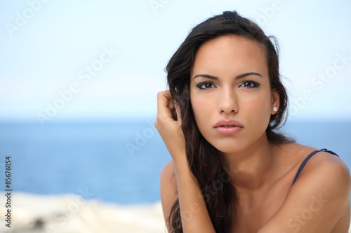 Beautiful Woman On The cliff