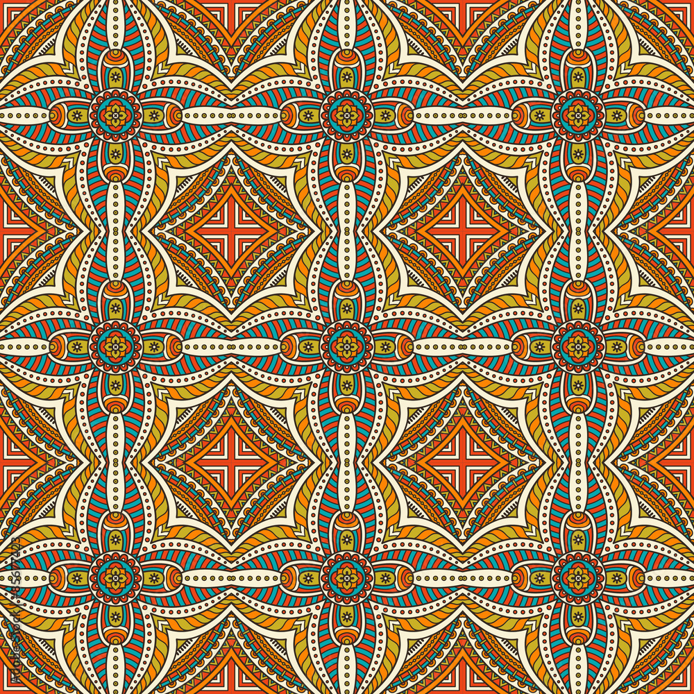 Ethnic floral seamless pattern