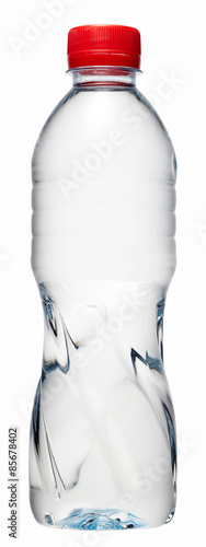 Plastic water bottle isolated on a white background