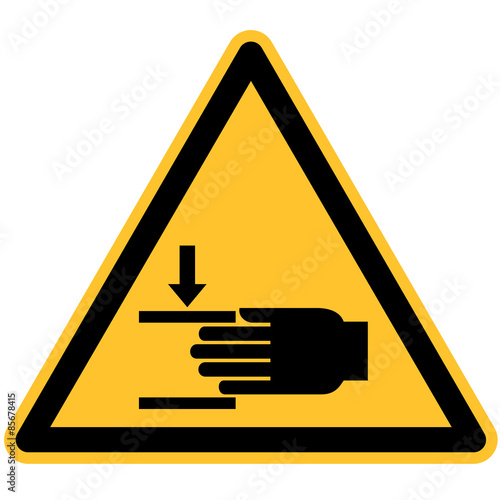 Warnschild Warnung vor Handverletzungen nach DIN 7010 / ASR 1.3 W024