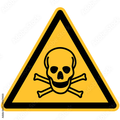 Warnschild Warnung vor Giftigen Stoffen nach DIN 7010 / ASR 1.3 W016